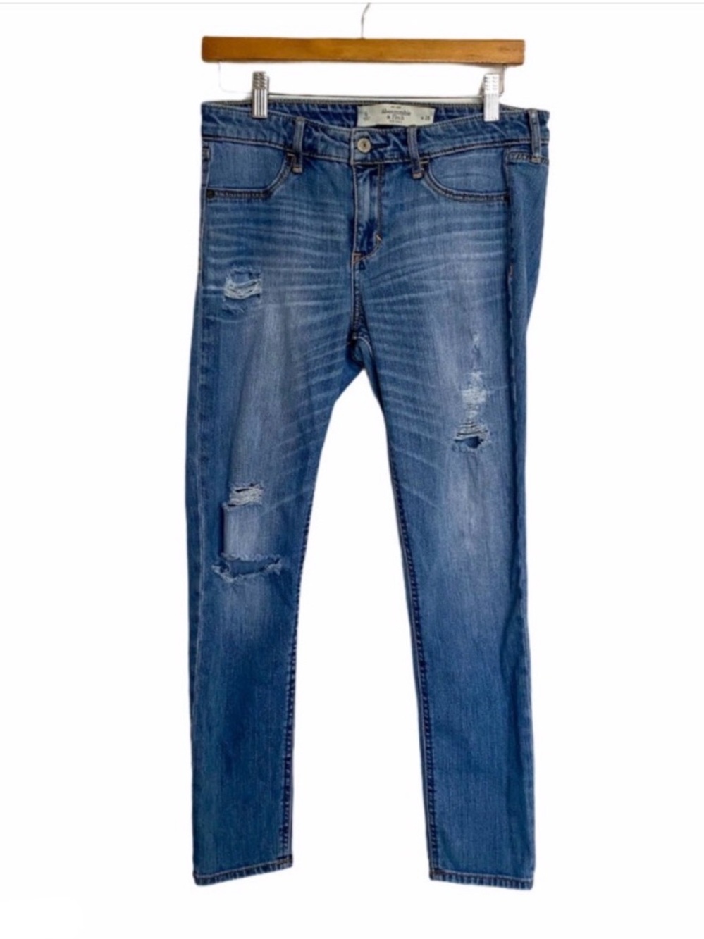 Abercrombie & Fitch Distressed Blue Skinny Jeans